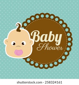 Baby shower card design, vector illustration.