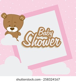 Baby shower card design, vector illustration.