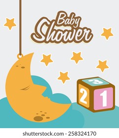 Baby shower card design, vector illustration.