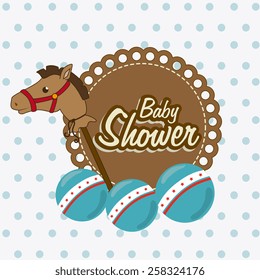 Baby shower card design, vector illustration.