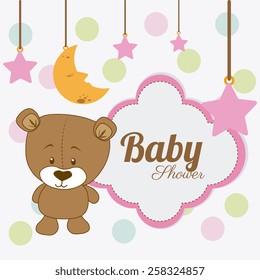 Baby shower card design, vector illustration.