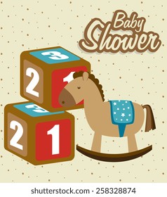 Baby shower card design, vector illustration.