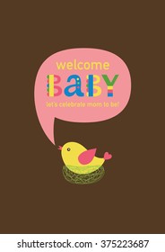 baby shower card design. vector illustration