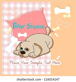 baby shower card with  dog