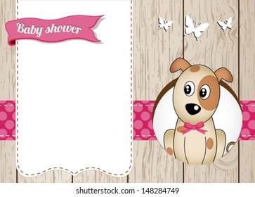 Baby shower card with dog