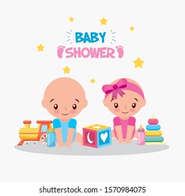 baby shower card with donkey vector illustration design