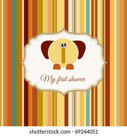 baby shower card with elephant