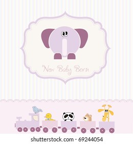 baby shower card with elephant