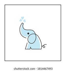 baby shower card with elephant logo for company.