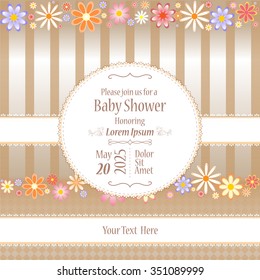 Baby shower card with flowers