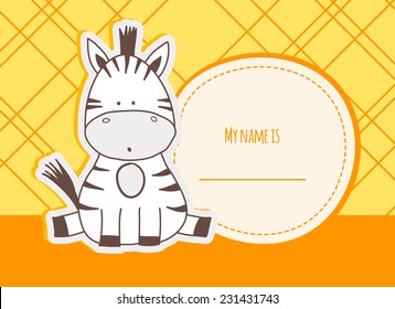 baby shower card with fun zebra