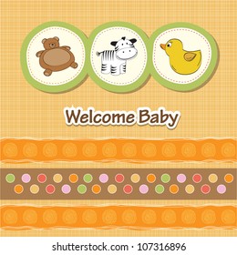 baby shower card with funny animals