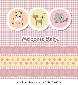 baby shower card with funny animals