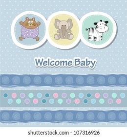 baby shower card with funny animals