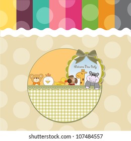 baby shower card with funny animals