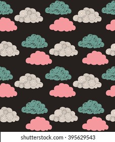 Baby shower card with funny clouds