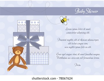 baby shower card with gifts