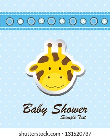 Baby shower card with a giraffe vector illustration