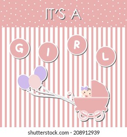 Baby Shower Card - Girl