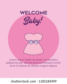 baby shower card with girl dress