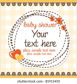 baby shower card with hearts