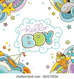 Baby shower card (Hello Boy)