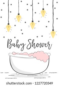 baby shower card, illustration in vector format