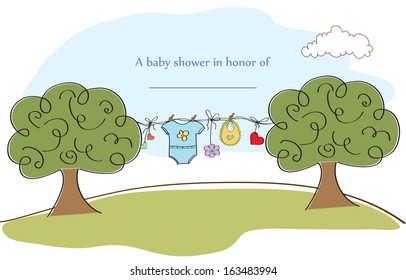 baby shower card, illustration in vector format