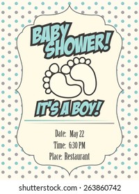 baby shower card, illustration in vector format