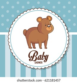 baby shower card invitation cute bear
