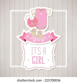 Baby shower card (It's a Girl)