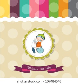 baby shower card with little baby