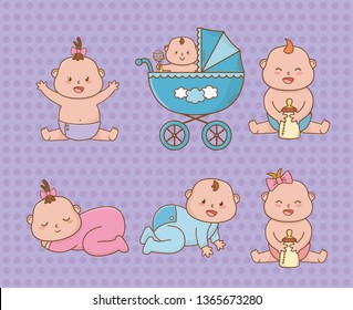 baby shower card with little babies