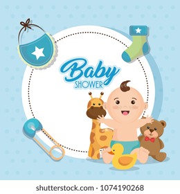 baby shower card with little boy