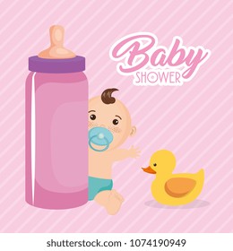 baby shower card with little boy