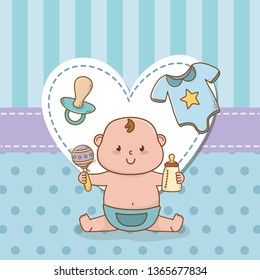 baby shower card with little boy baby