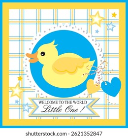 Baby shower card with little duck
