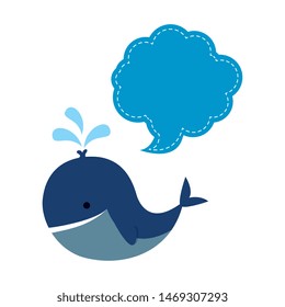 baby shower card with little whale