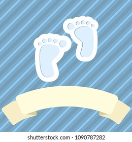 baby shower card over blue background. vector illustration