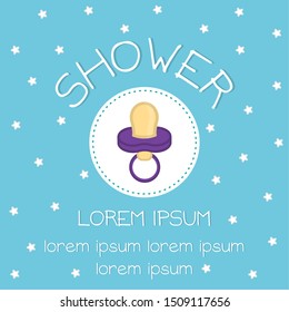 Baby shower card with a baby pacifier - Vector