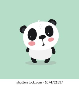 Baby Shower Card. Panda vector print. Love Panda. 