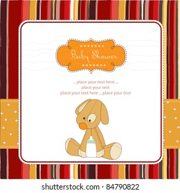 baby shower card with puppy toy