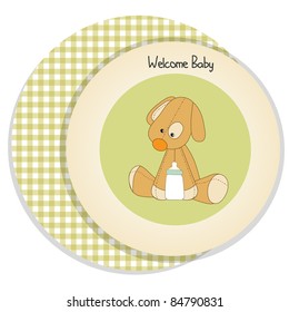 baby shower card with puppy toy