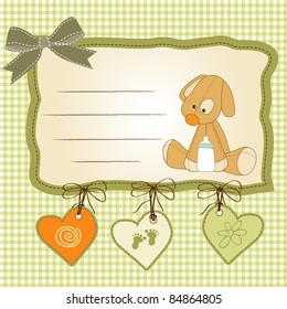 baby shower card with puppy toy