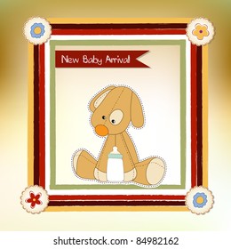 baby shower card with puppy toy