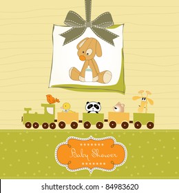 baby shower card with puppy toy