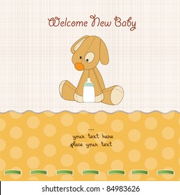 baby shower card with puppy toy
