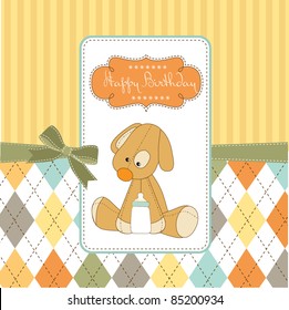 baby shower card with puppy toy