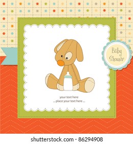 baby shower card with puppy toy