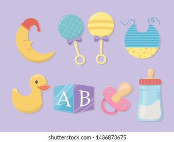 baby shower card with set accessories